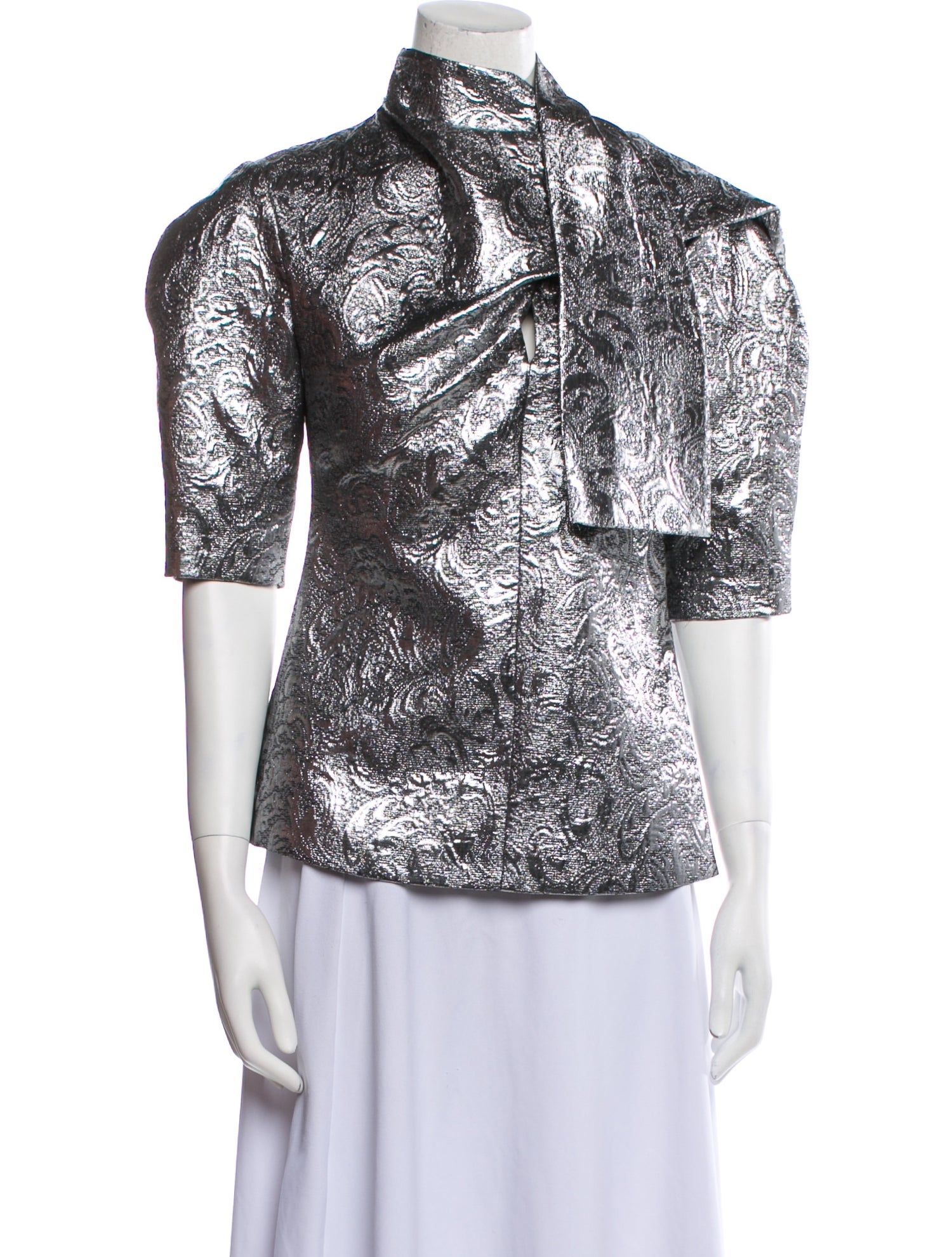 MSGM Mock Neck Three-Quarter Sleeve Top w/ Tags