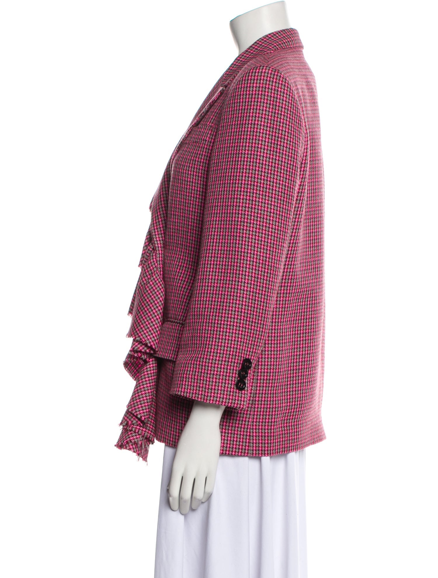 MSGM Virgin Wool Tweed Pattern Blazer
