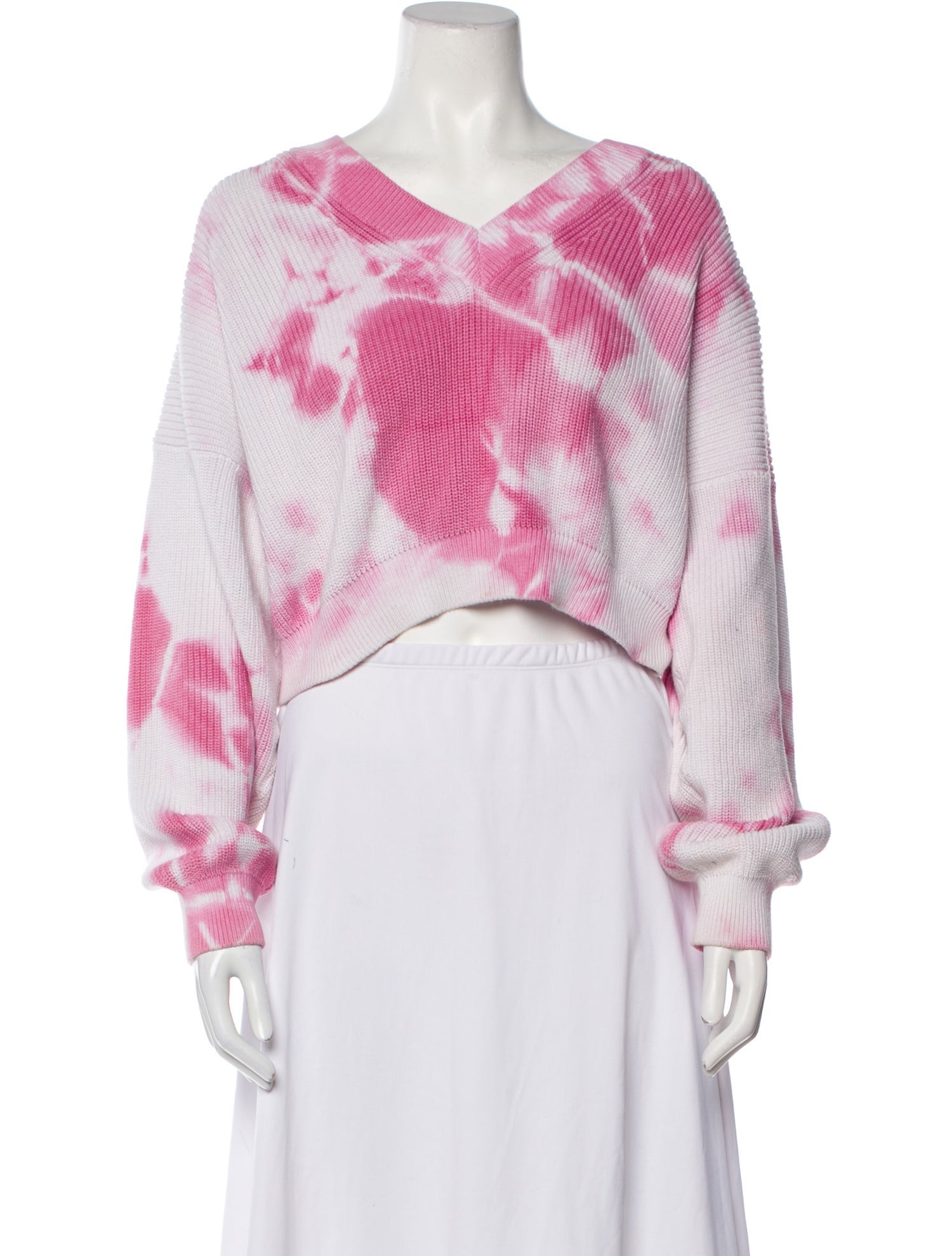 MSGM Tie-Dye Print V-Neck Sweater
