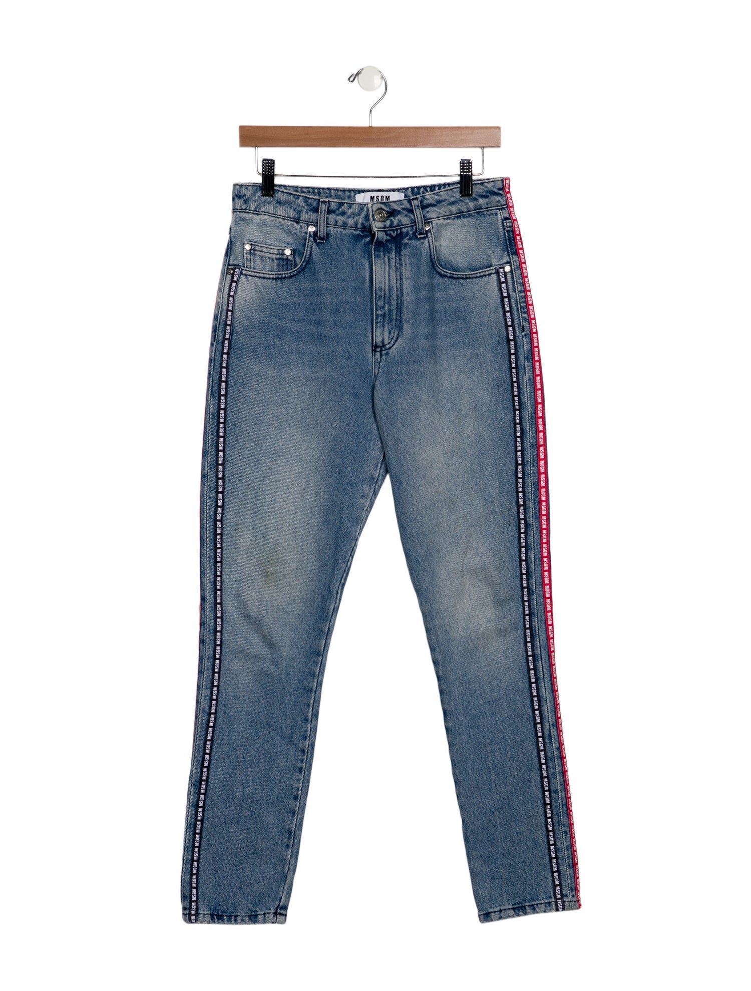MSGM High-Rise Straight Leg Jeans