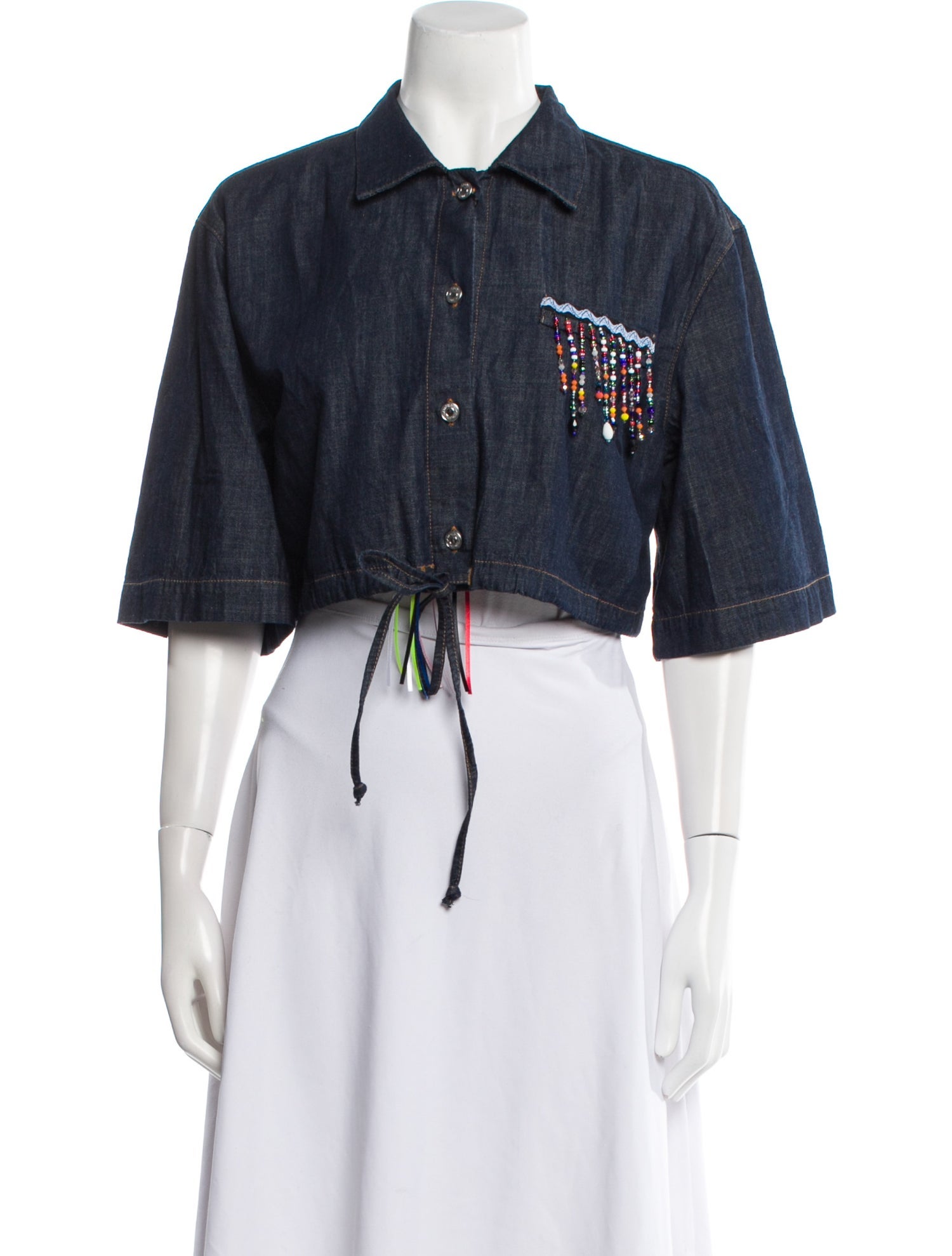 MSGM Three-Quarter Sleeve Crop Top w/ Tags