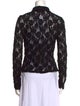 MSGM Lace Pattern Long Sleeve Button-Up Top