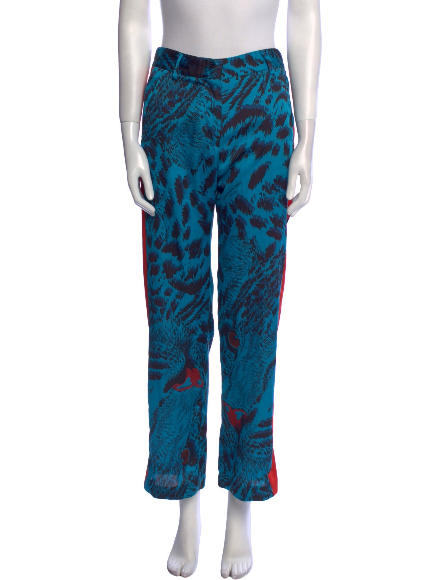 MSGM Animal Print Wide Leg Pants
