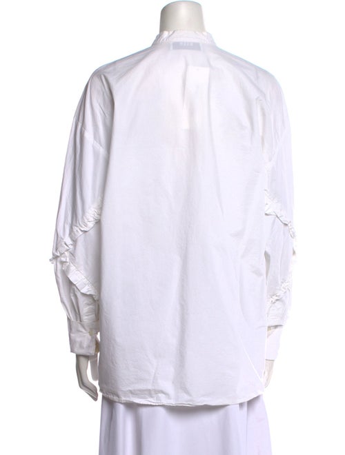 MSGM Mock Neck Long Sleeve Button-Up Top
