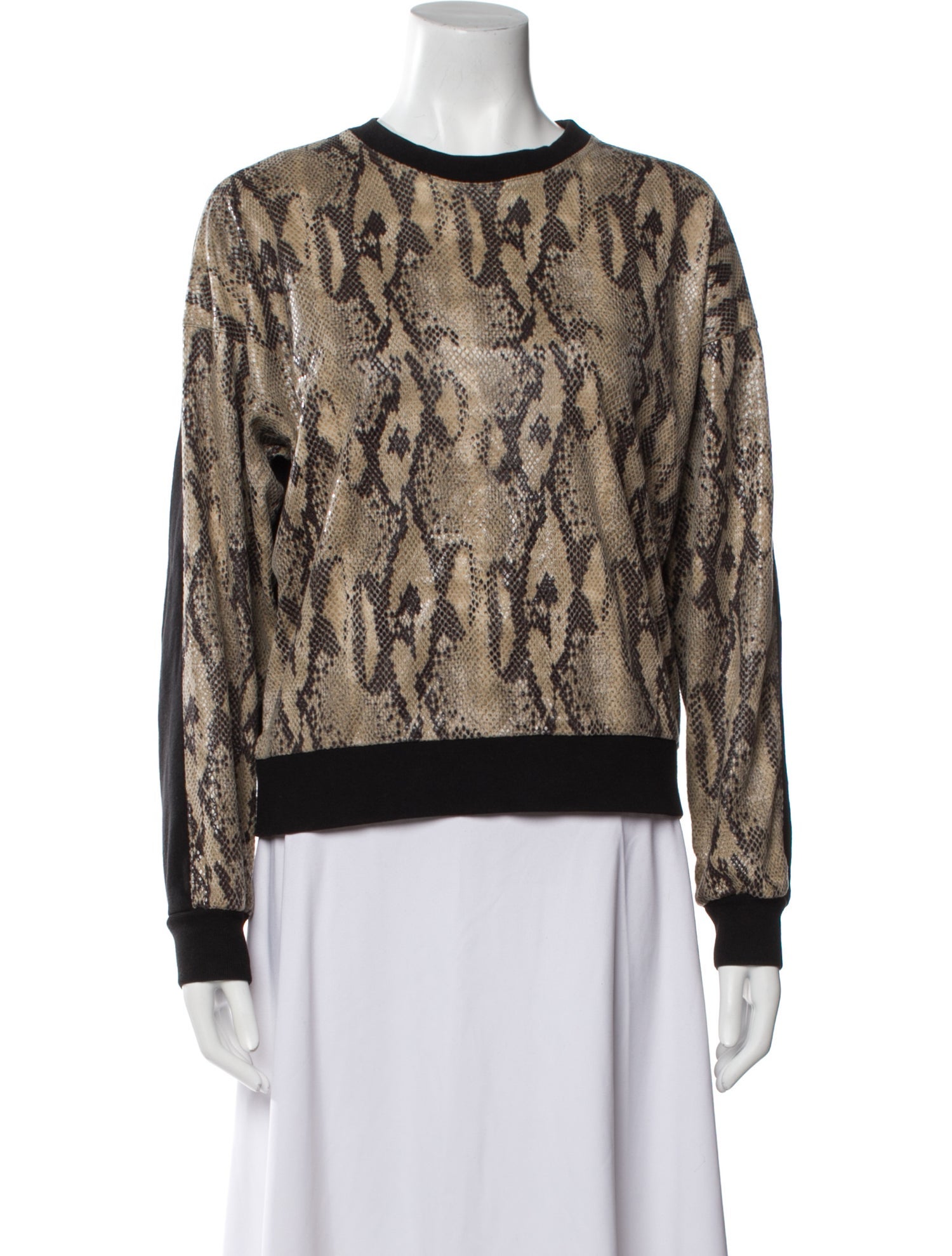 MSGM Animal Print Crew Neck Sweatshirt