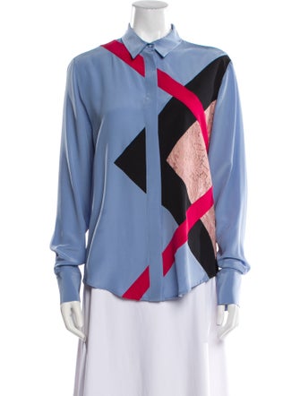 MSGM Silk Printed Button-Up Top