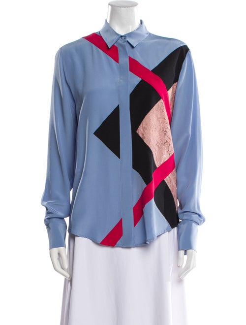 MSGM Silk Printed Button-Up Top