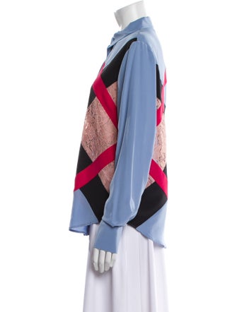 MSGM Silk Printed Button-Up Top