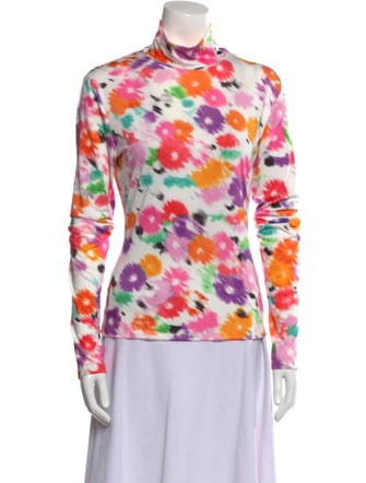 MSGM Printed Turtleneck Top