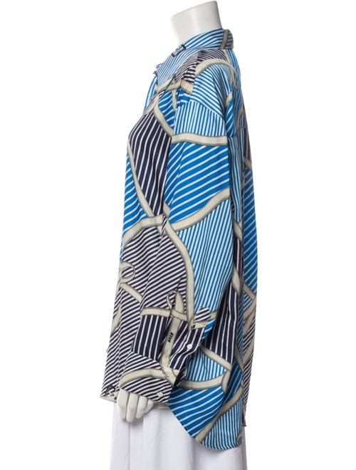 MSGM Printed Long Sleeve Button-Up Top