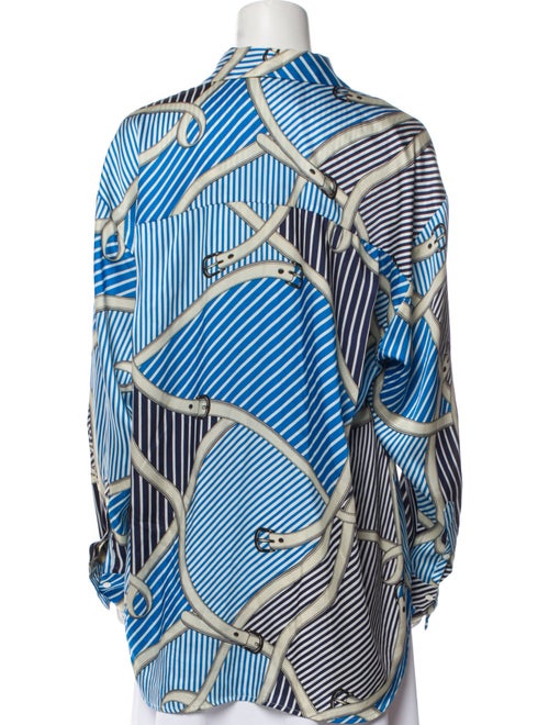 MSGM Printed Long Sleeve Button-Up Top