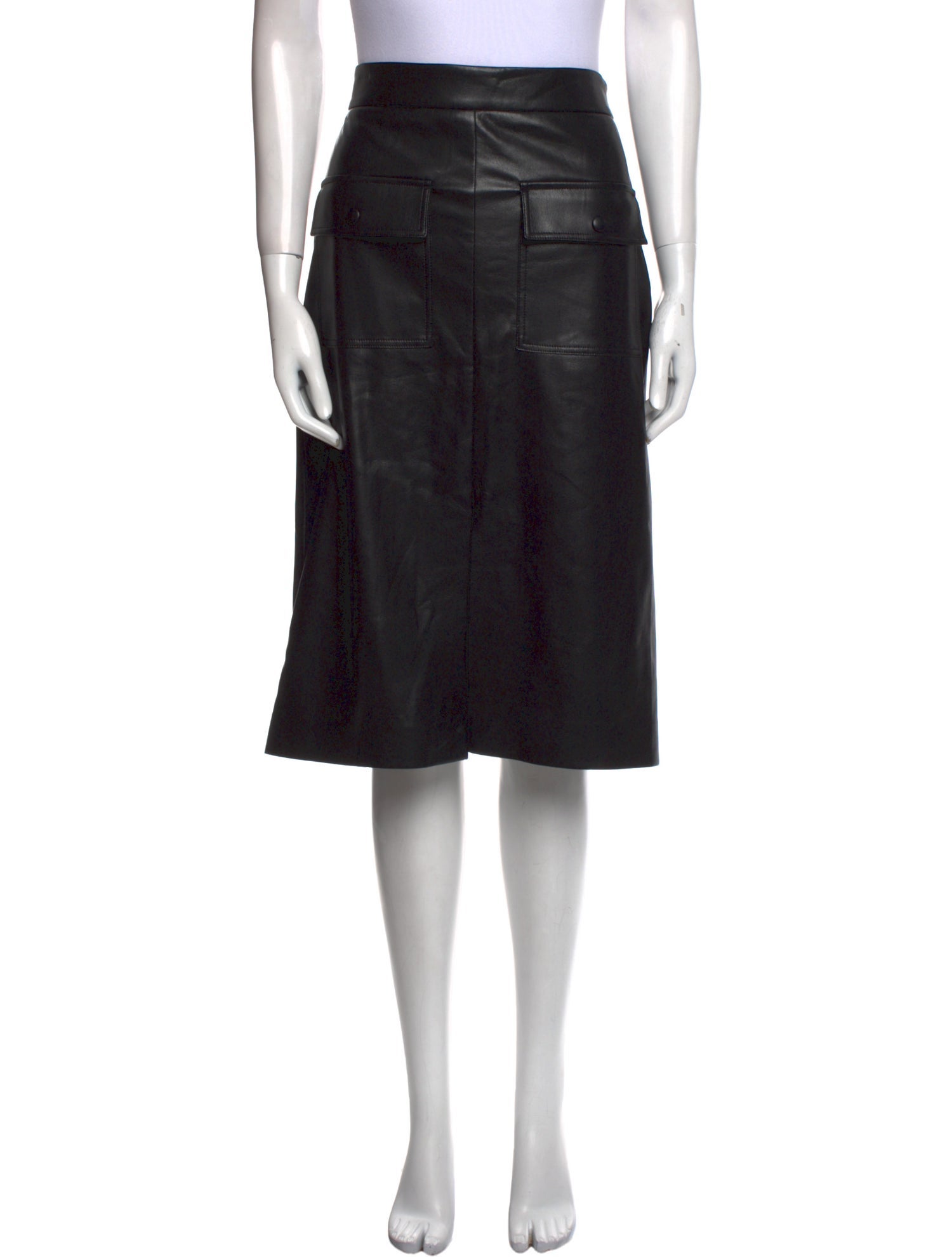 MSGM Faux Leather Knee-Length Skirt w/ Tags