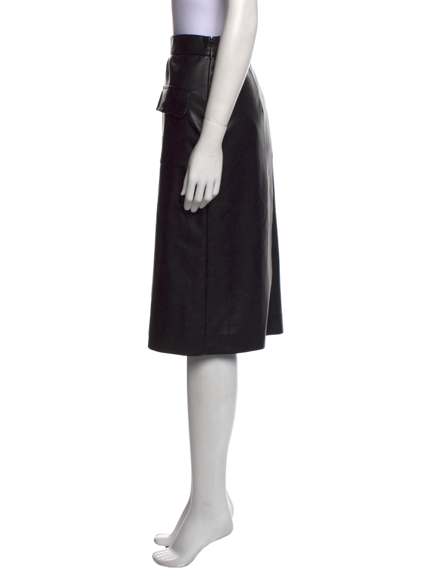 MSGM Faux Leather Knee-Length Skirt w/ Tags
