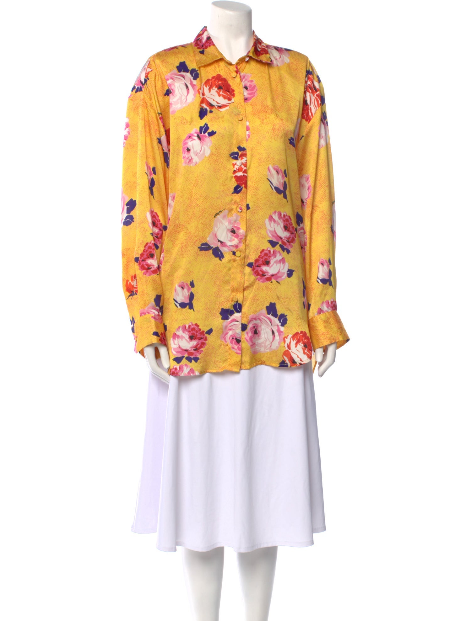 MSGM Floral Print Long Sleeve Tunic