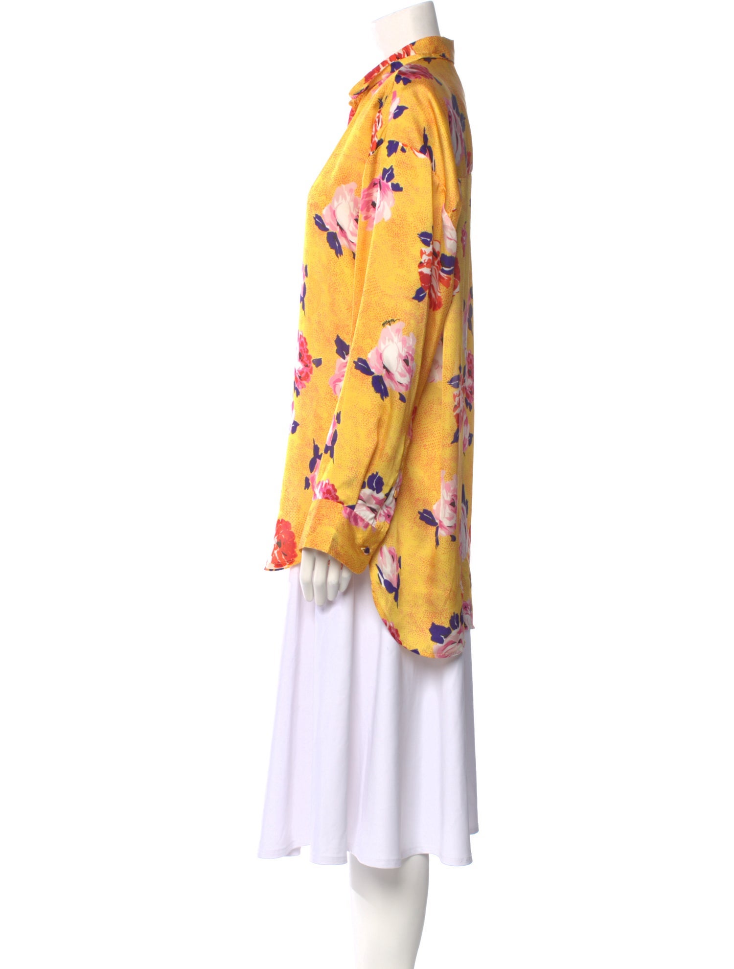 MSGM Floral Print Long Sleeve Tunic