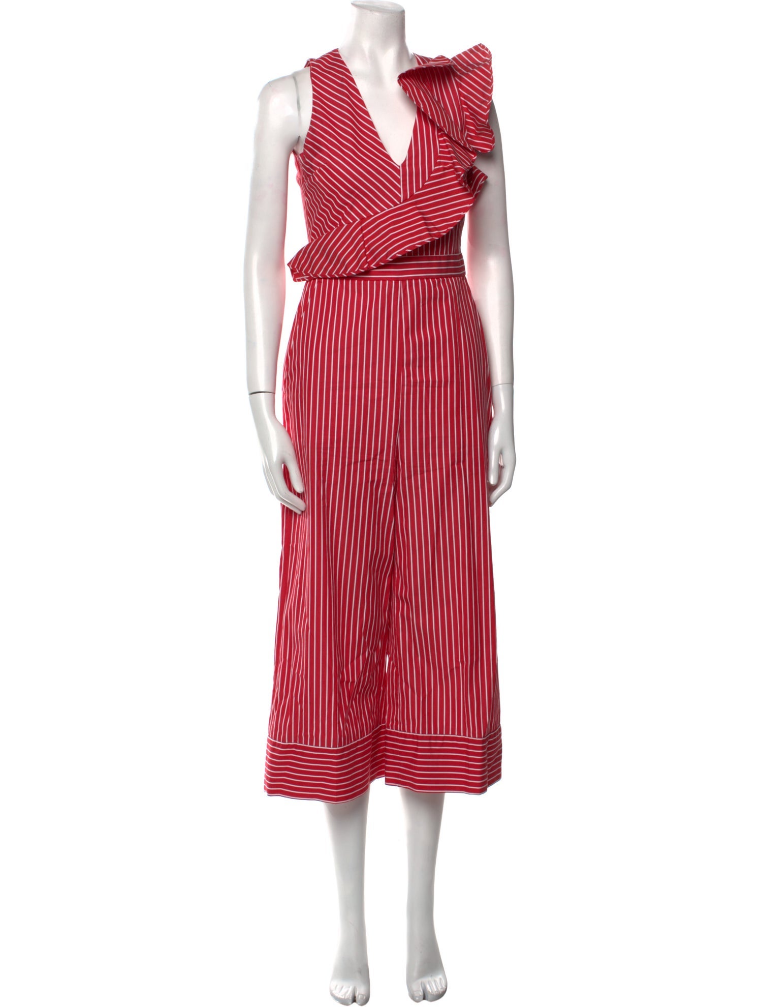 MSGM Striped V-Neck Jumpsuit