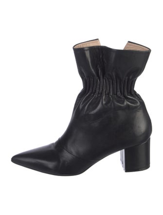 MSGM Leather Ruffle Embellishment Western Boots