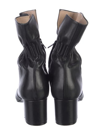 MSGM Leather Ruffle Embellishment Western Boots