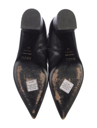 MSGM Leather Ruffle Embellishment Western Boots