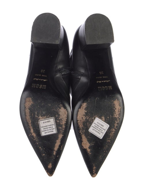 MSGM Leather Ruffle Embellishment Western Boots