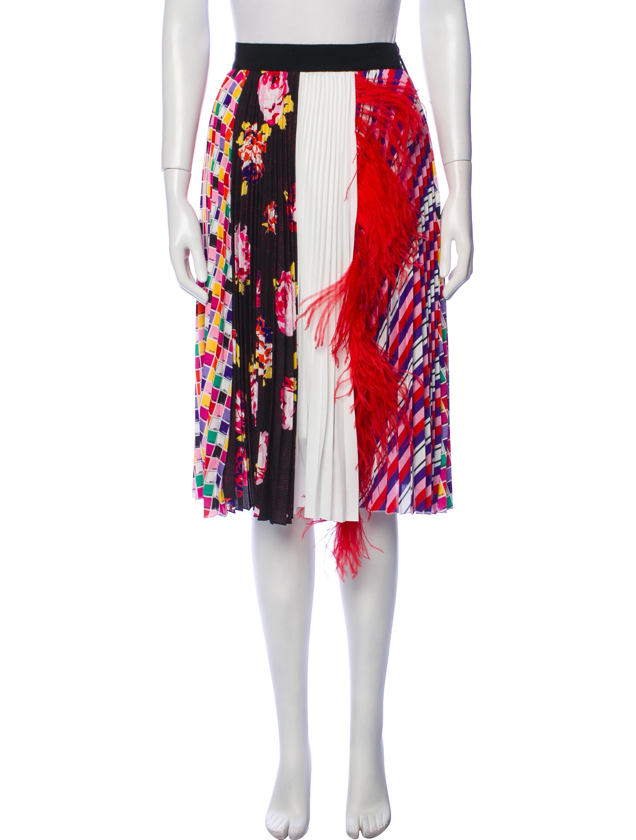 MSGM Floral Print Knee-Length Skirt