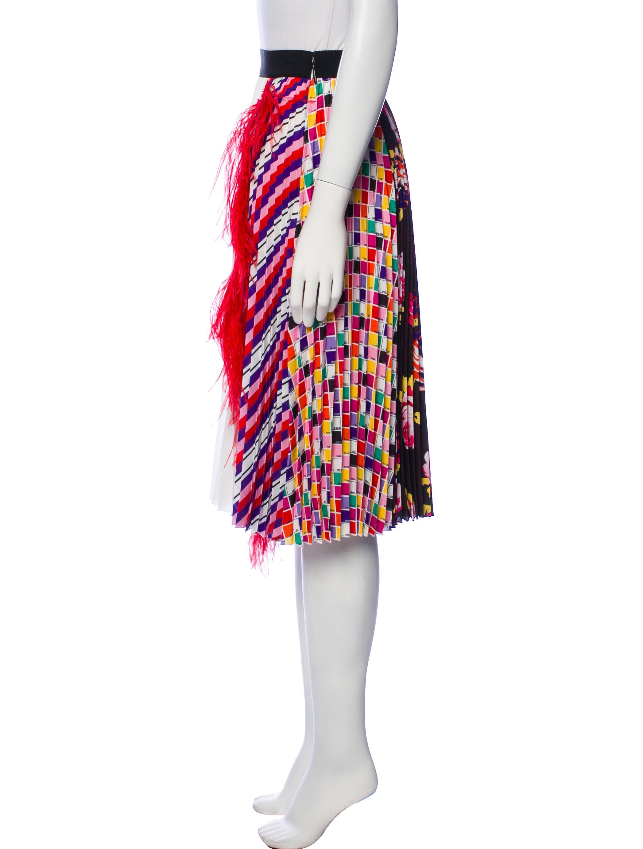 MSGM Floral Print Knee-Length Skirt