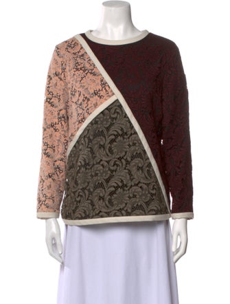 MSGM Printed Bateau Neckline Sweatshirt