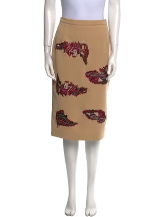 MSGM Floral Print Knee-Length Skirt