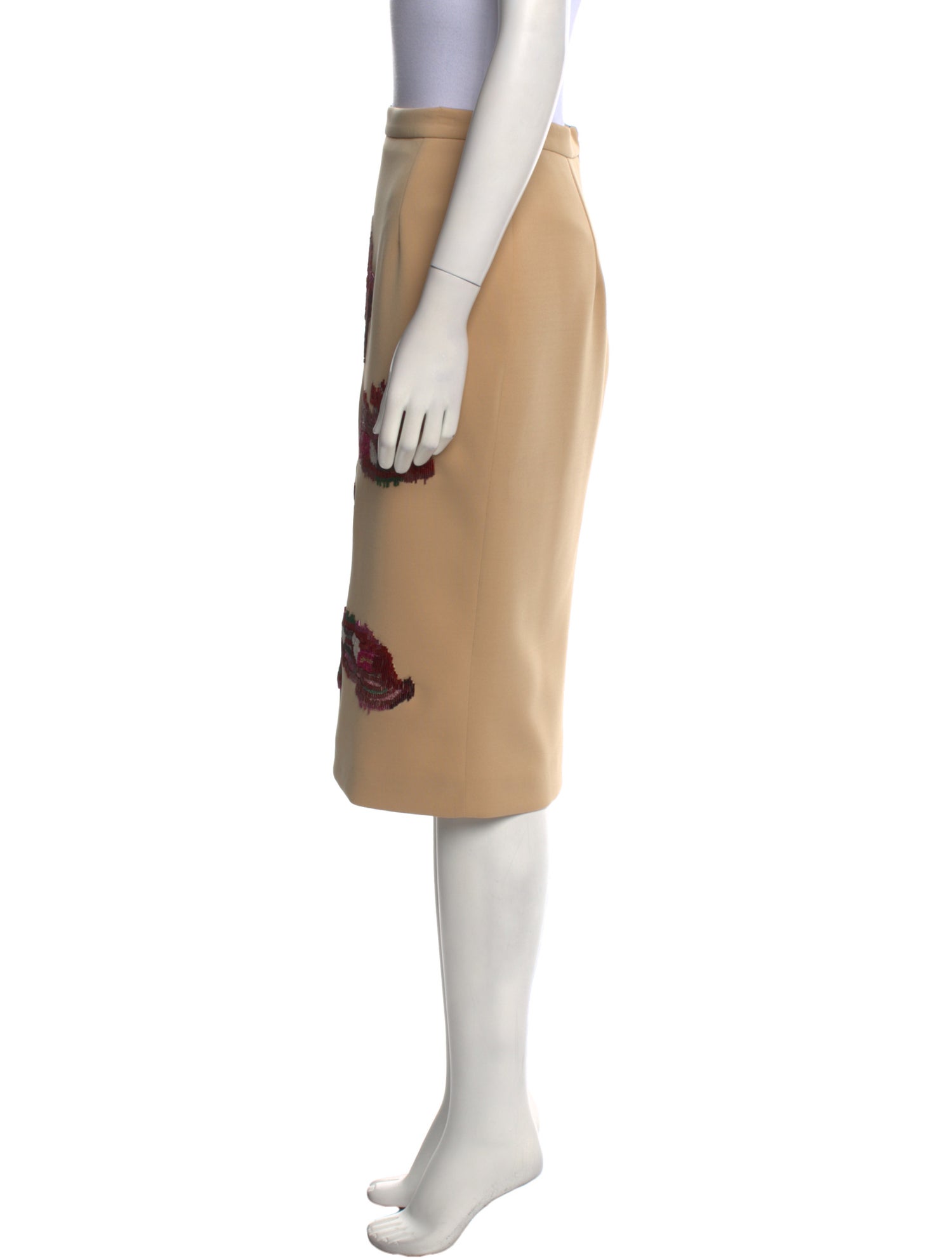 MSGM Floral Print Knee-Length Skirt