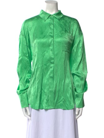 MSGM Long Sleeve Button-Up Top