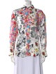 MSGM Floral Print Long Sleeve Button-Up Top