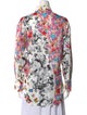 MSGM Floral Print Long Sleeve Button-Up Top