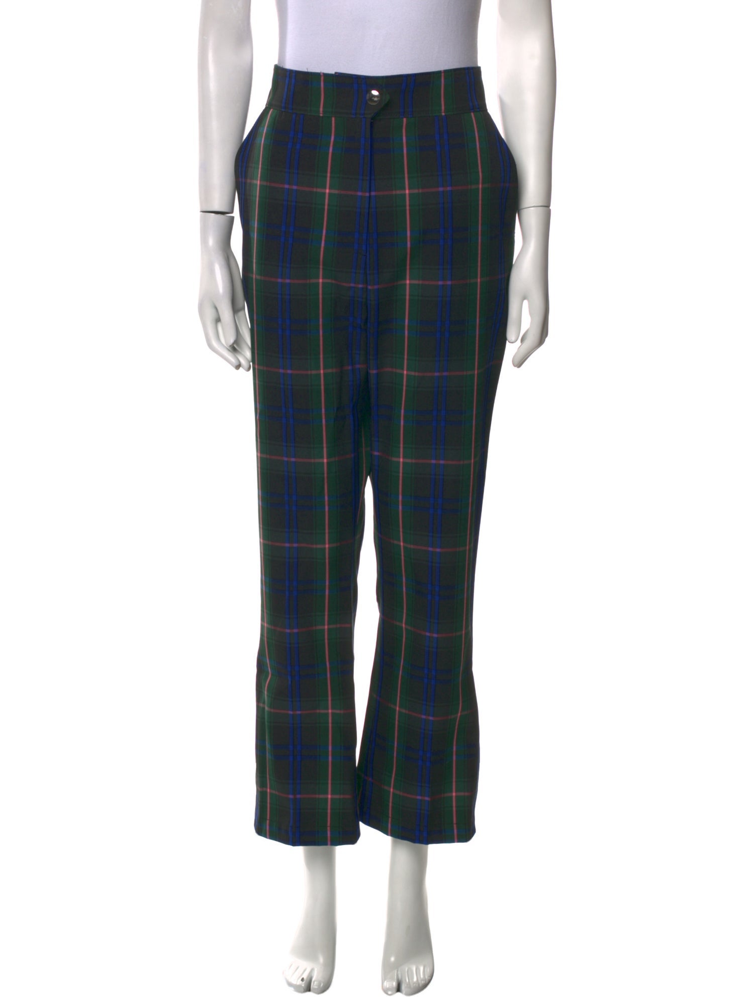 MSGM Plaid Print Straight Leg Pants