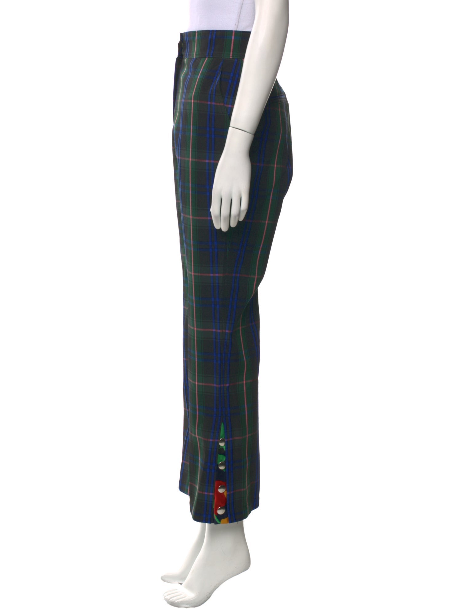 MSGM Plaid Print Straight Leg Pants