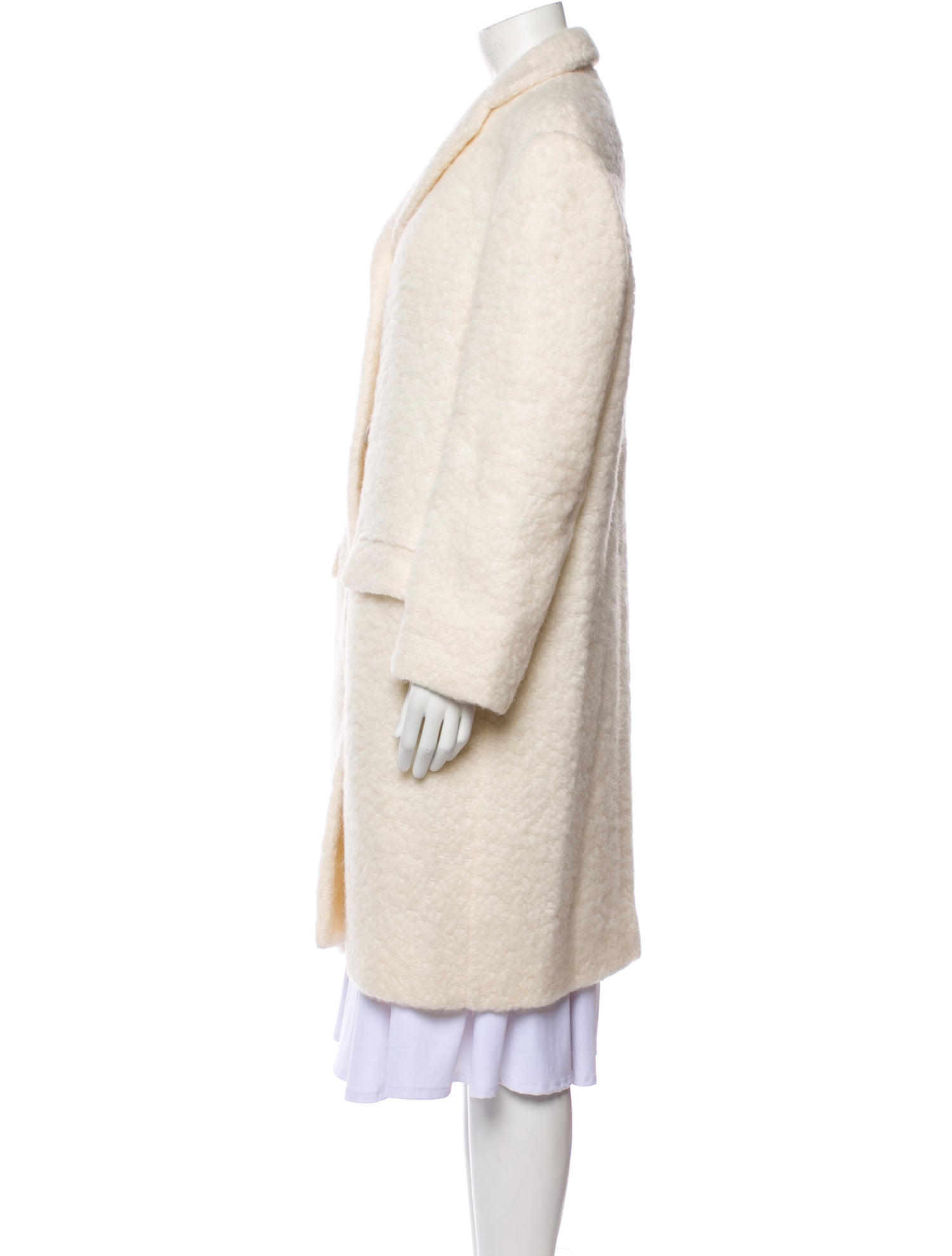 MSGM Virgin Wool Faux Fur Coat