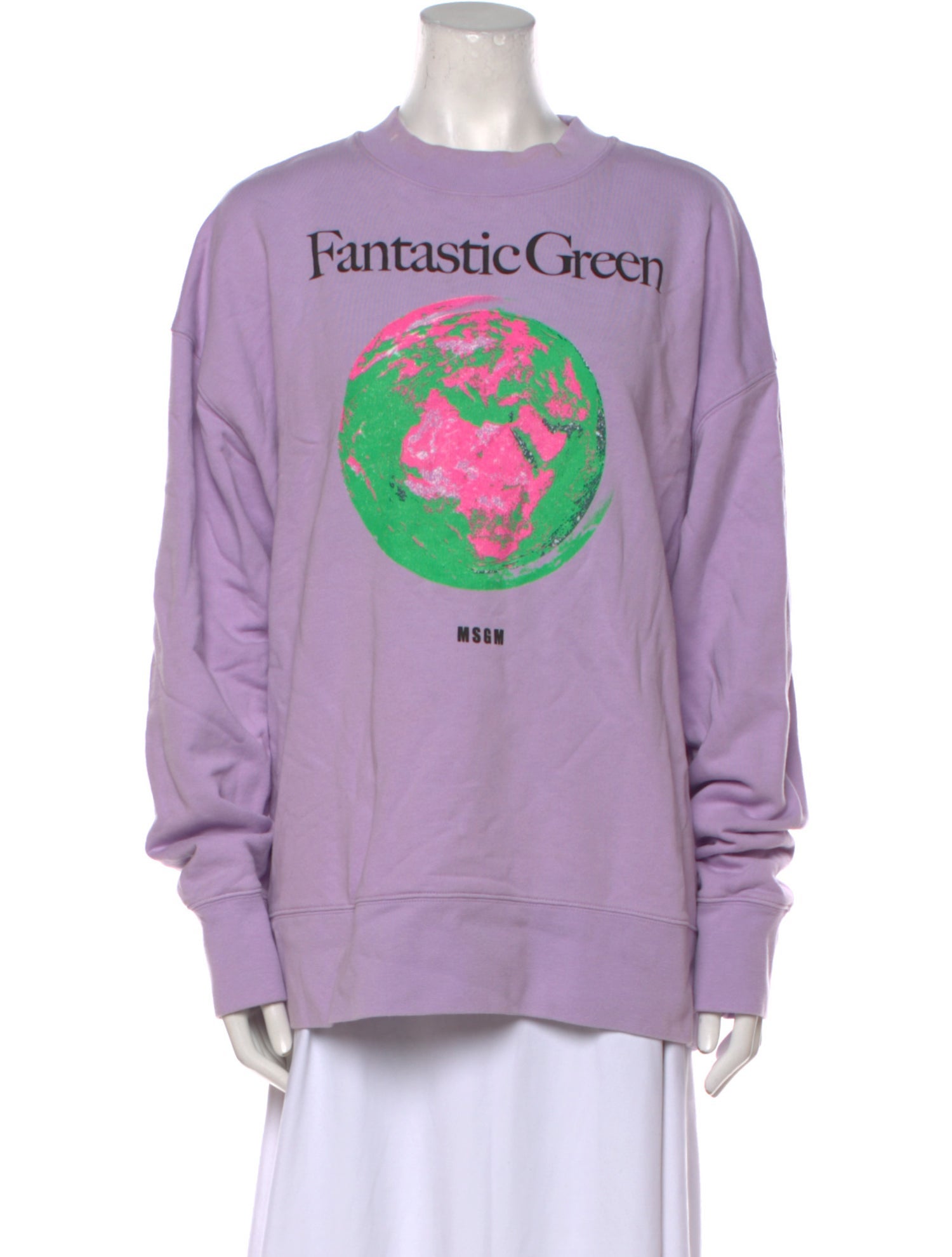 MSGM Graphic Print Crew Neck Sweatshirt