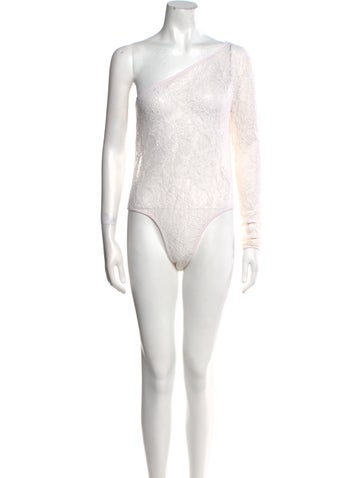 Msgm Tops One-Shoulder Long Sleeve Bodysuit M