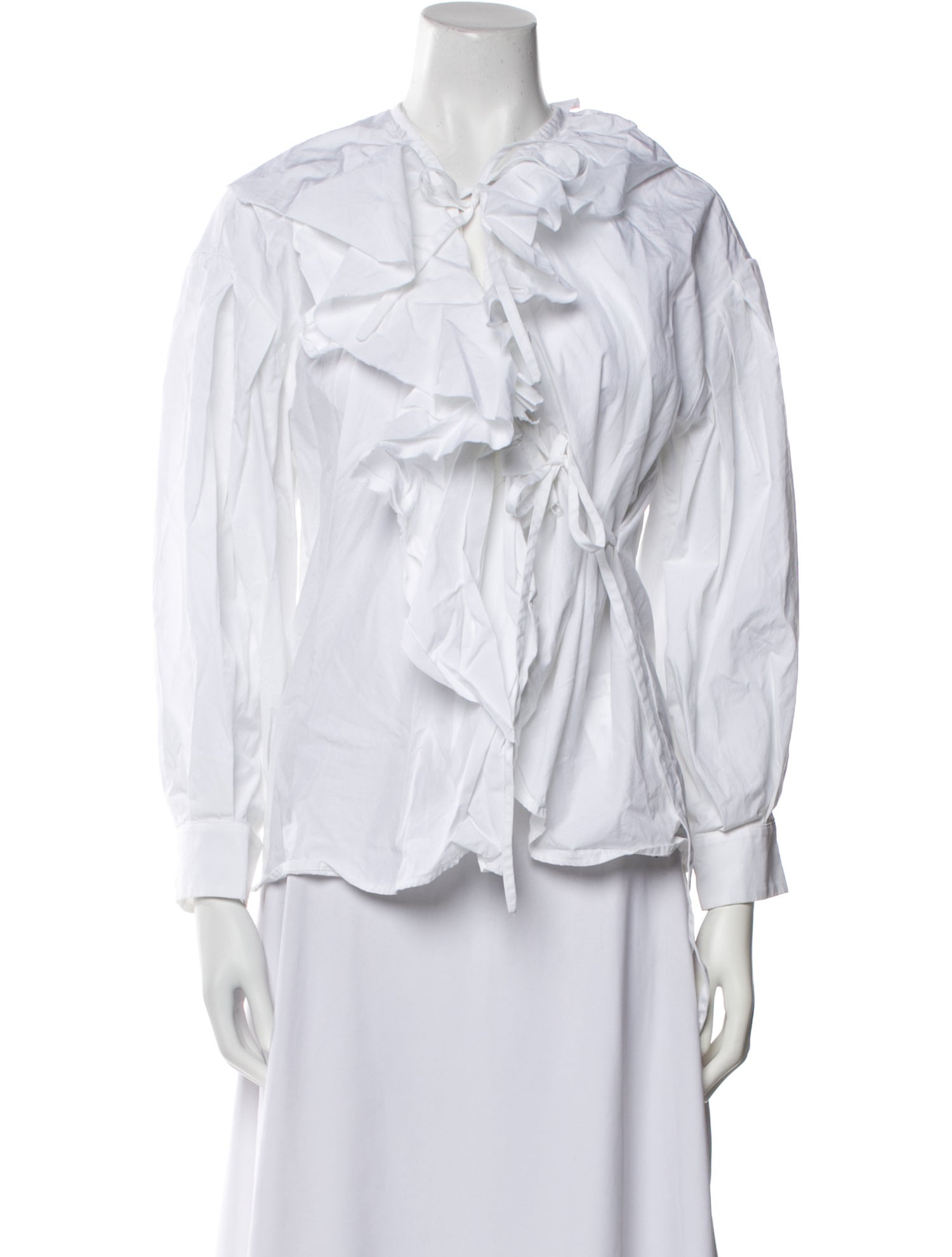 MSGM V-Neck Three-Quarter Sleeve Blouse
