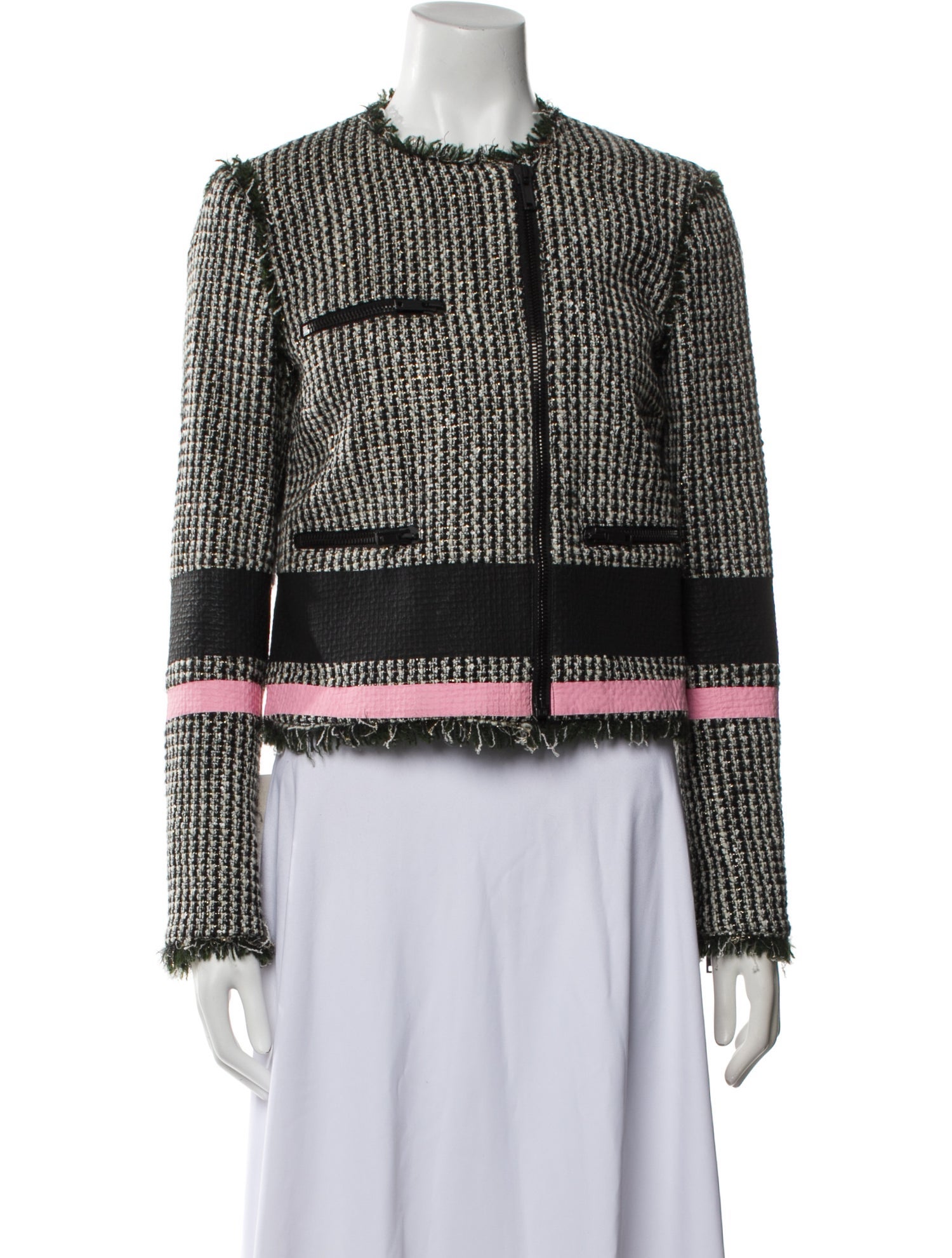 MSGM Virgin Wool Tweed Pattern Evening Jacket