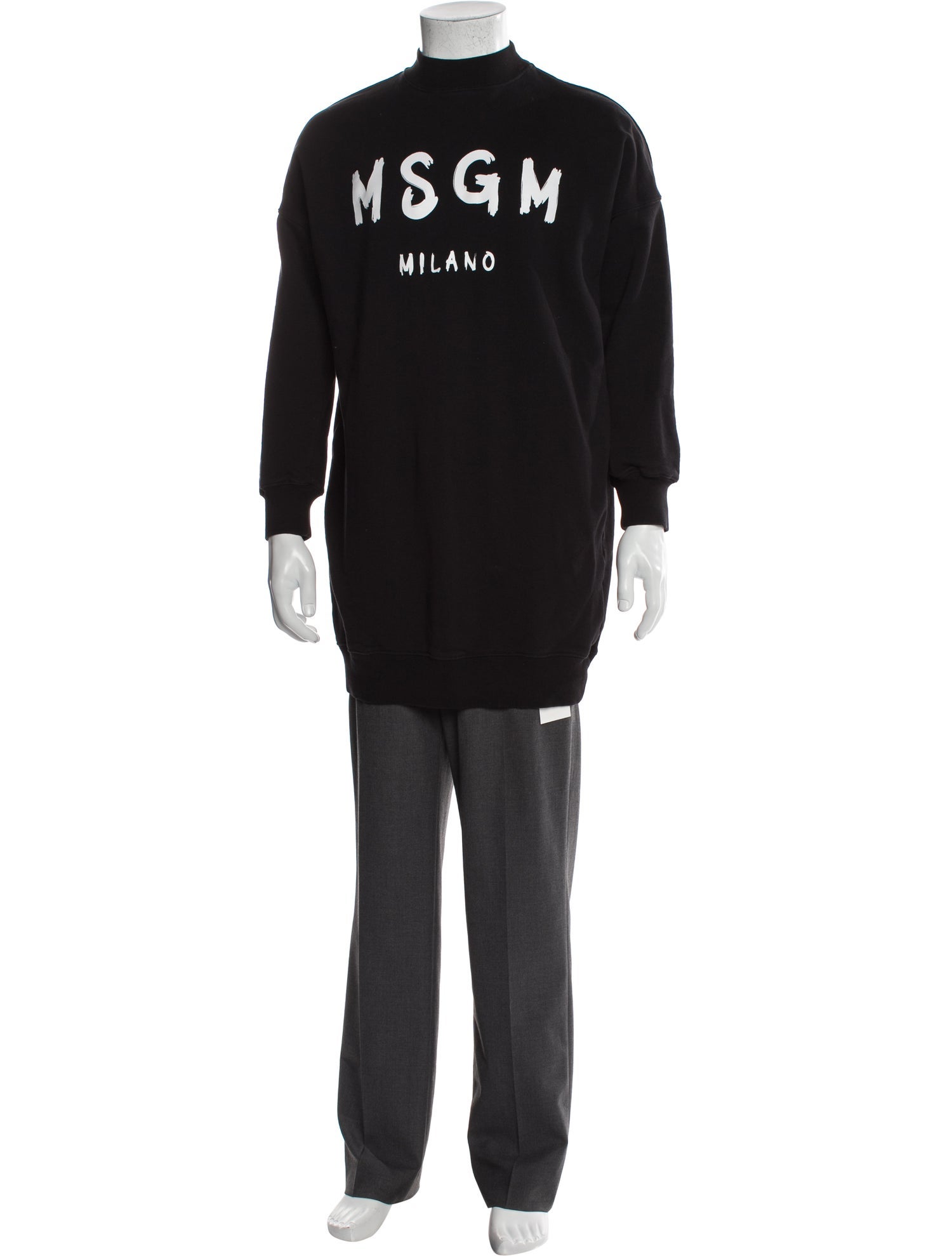 MSGM Graphic Print Mock Neck Sweatshirt