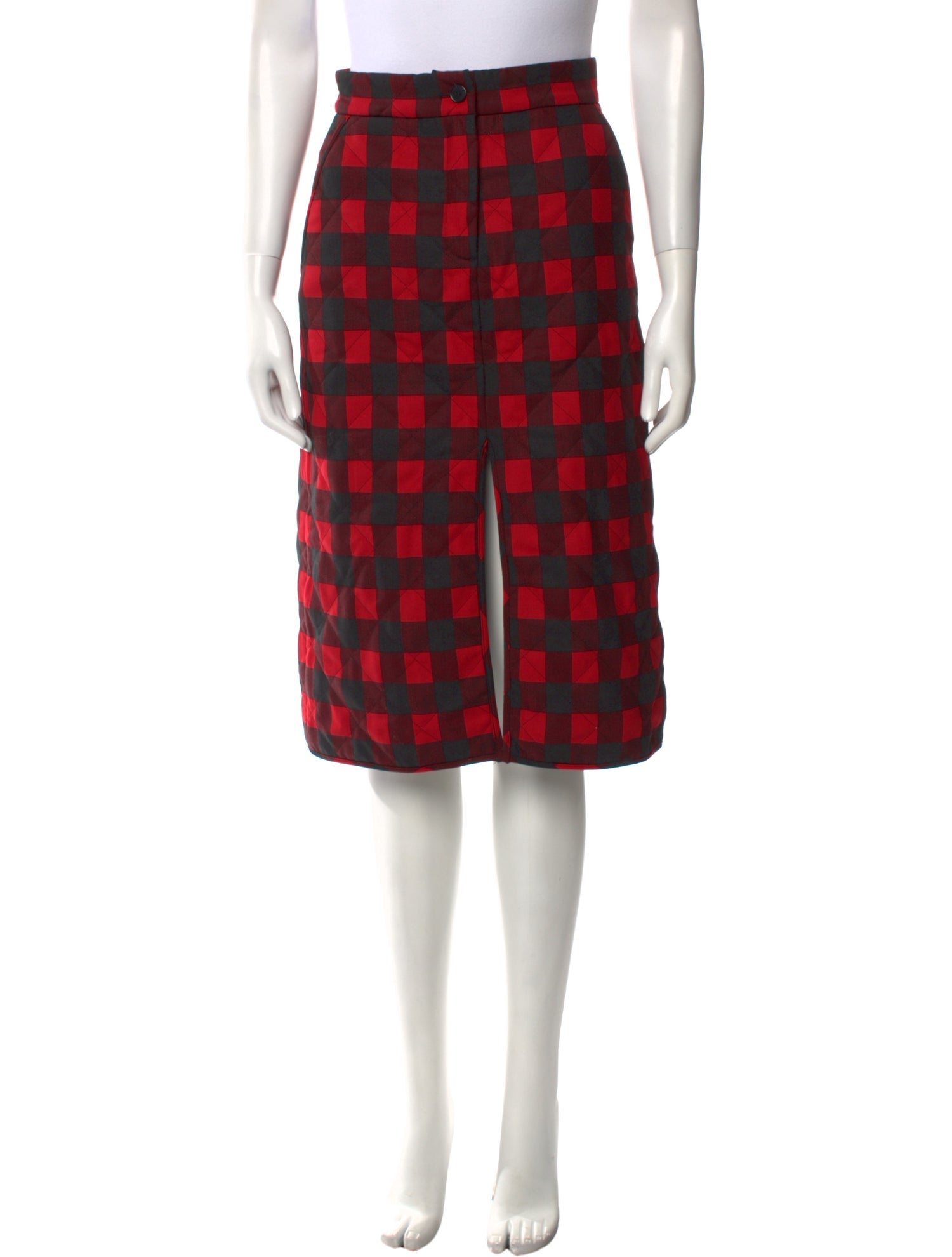 MSGM Plaid Print Knee-Length Skirt