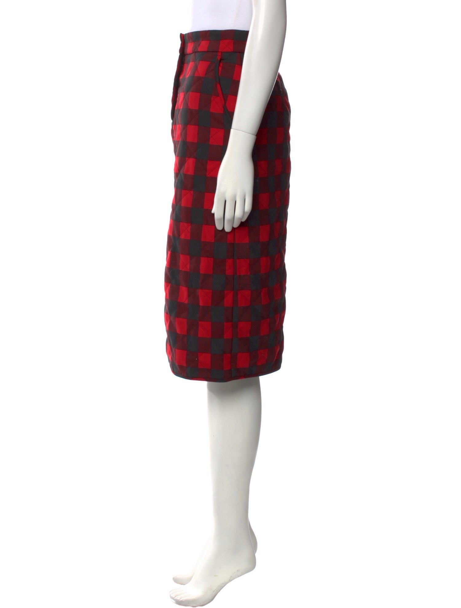 MSGM Plaid Print Knee-Length Skirt