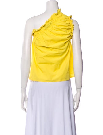 MSGM One-Shoulder Sleeveless Crop Top