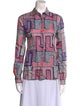 MSGM Silk Printed Button-Up Top