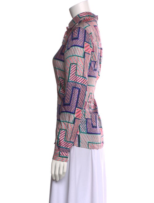 MSGM Silk Printed Button-Up Top