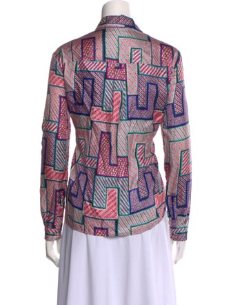 MSGM Silk Printed Button-Up Top