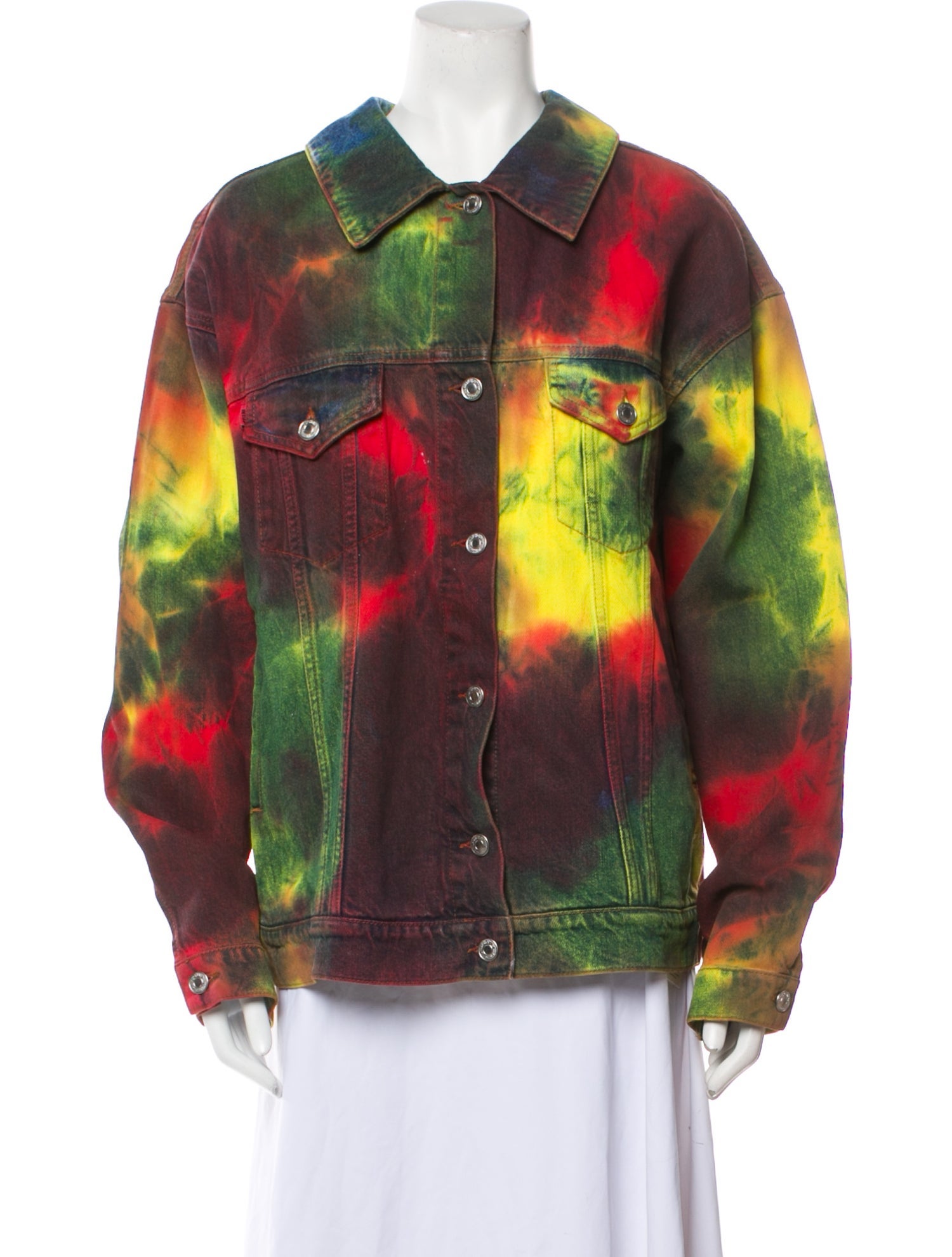 MSGM Tye-Dye Printed Denim Jacket