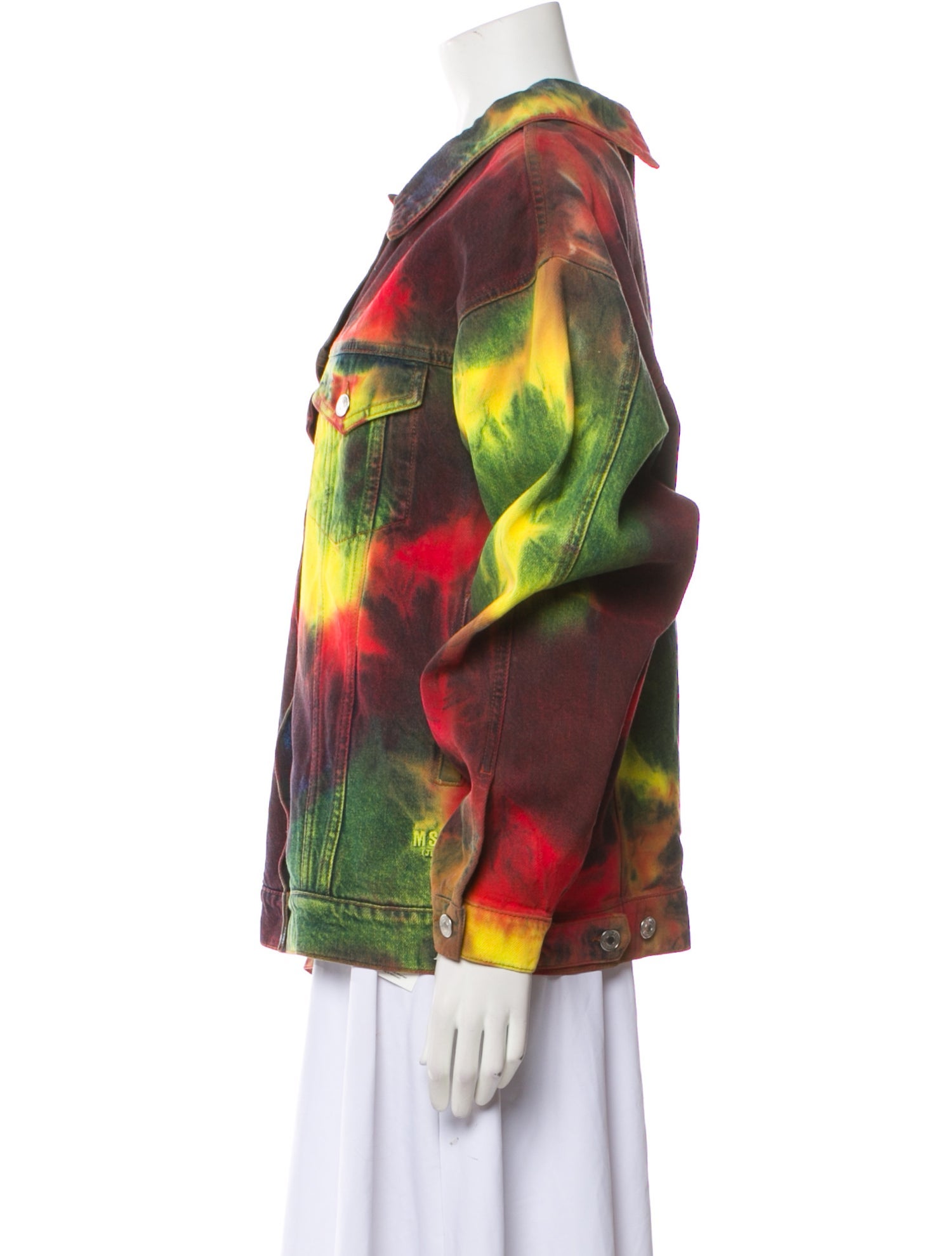 MSGM Tye-Dye Printed Denim Jacket