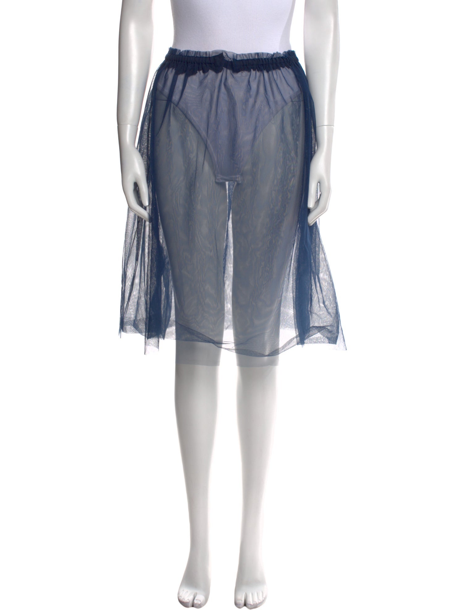 MSGM Mesh Accents Knee-Length Skirt