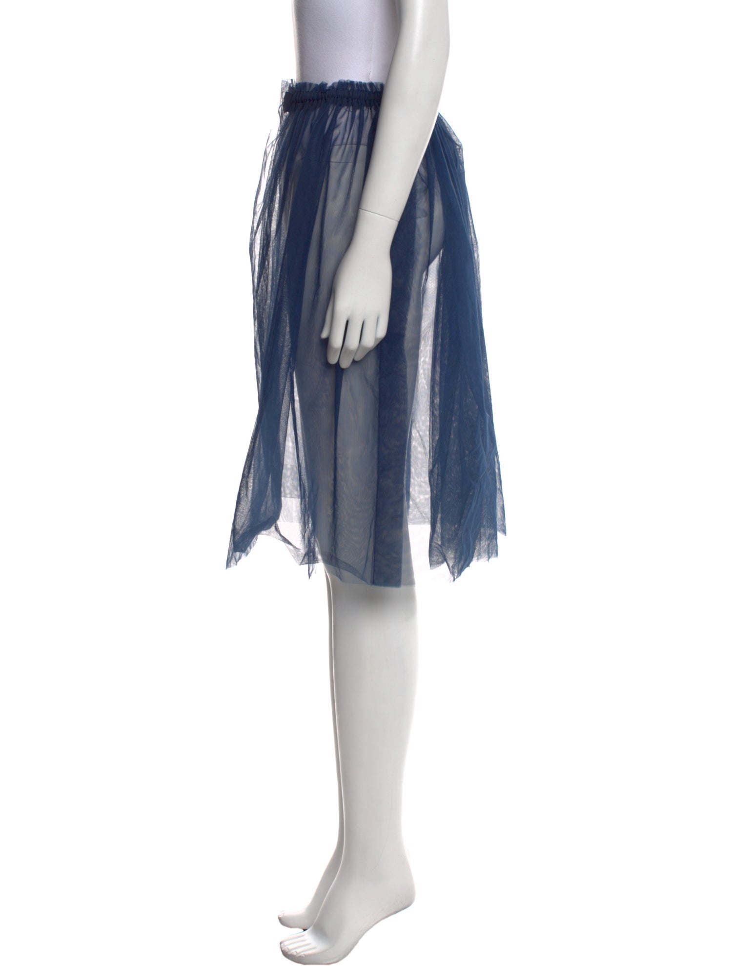 MSGM Mesh Accents Knee-Length Skirt